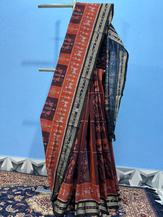 Contemporary tribal khandua cotton saree