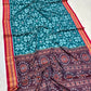 Green with red body flowers cotton saree