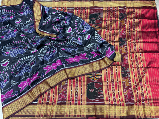 Contemporary khandua silk saree