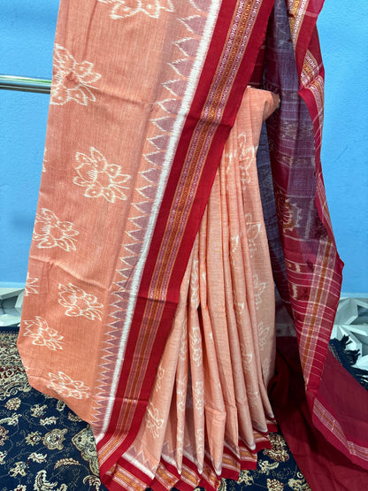 Exclusive Lotus khandua cotton saree