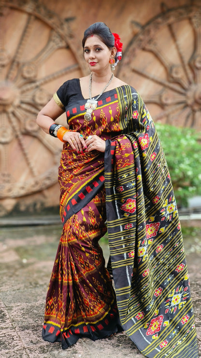Exclusive contemporary khandua silk saree