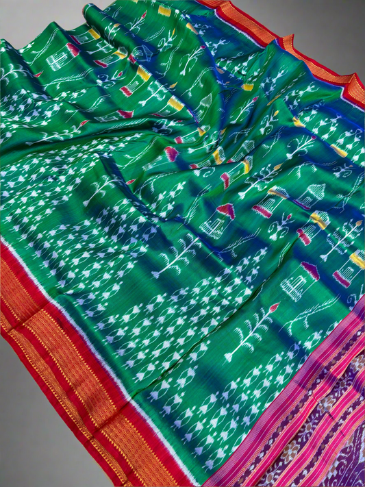 Tribal temple khandua silk saree