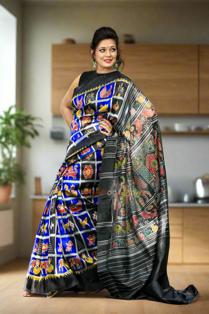 Contemporary nabakothi khandua silk saree