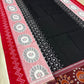 Black with red scot flowers cotton saree
