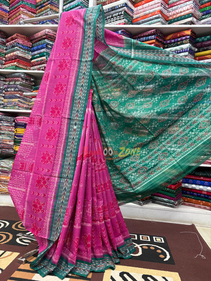 Scot lotus with tree motif khandua cottonsaree