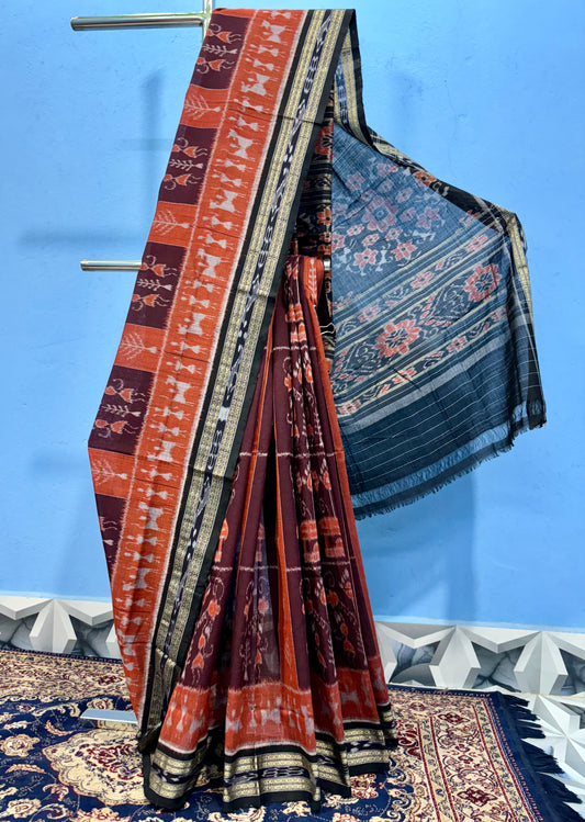 Contemporary tribal khandua cotton saree