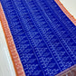 Blue with brown tribal cotton saree