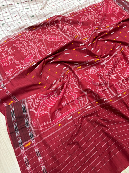Contemporary Hajari buti cotton saree