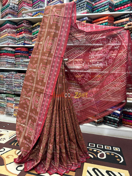 Exclusive flower tree motif khandua cotton saree