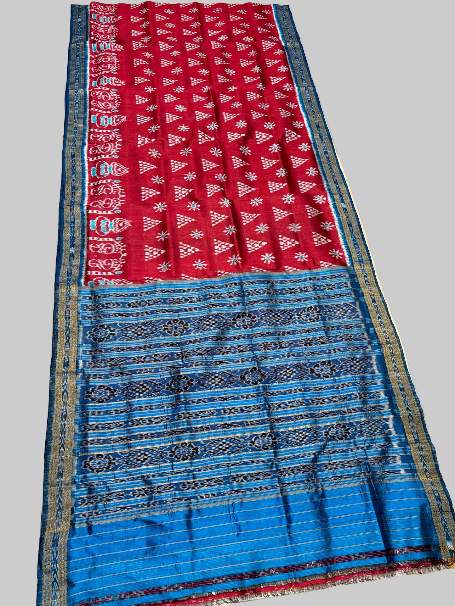 Laxmi pada with chita khandua silk saree