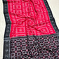 Red with black tribal cotton saree