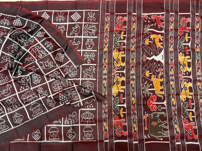 Contemporary nabakothi khandua silk saree