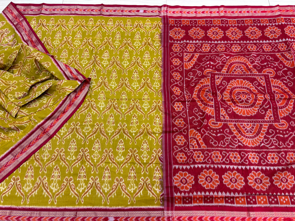 Exclusive parrot khandua cotton saree