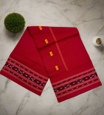 Yellow with red ikat shalwar suit set