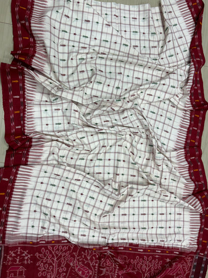 Contemporary Hajari buti cotton saree