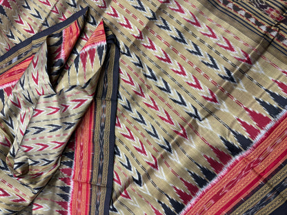 Double border tira anji khandua silk saree