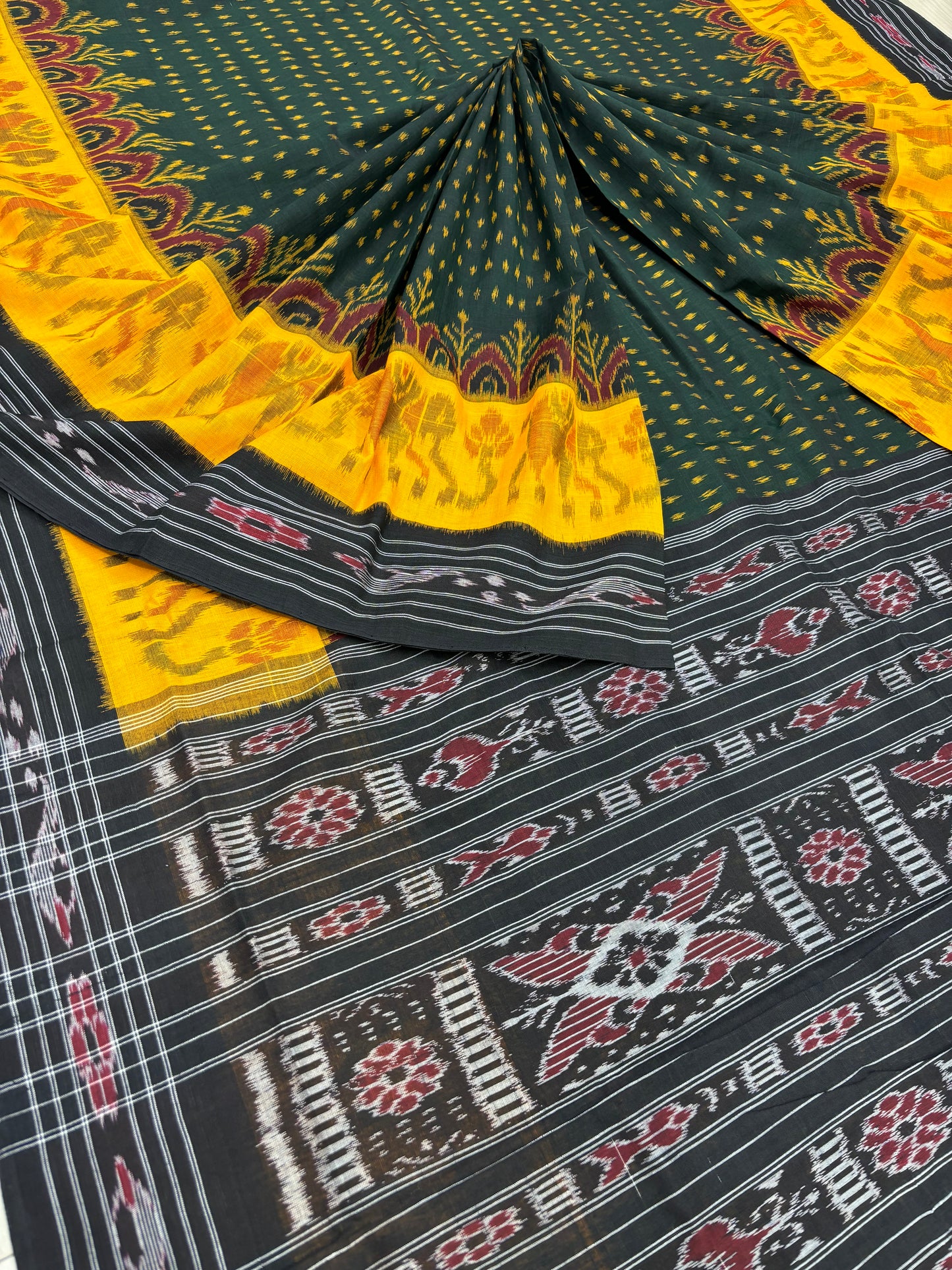 Scot elephant khandua cotton saree