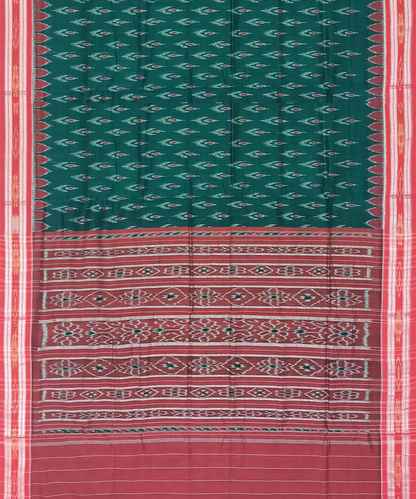 Green red chandrika khandua cotton saree