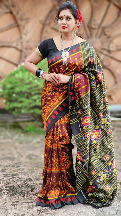 Exclusive contemporary khandua silk saree