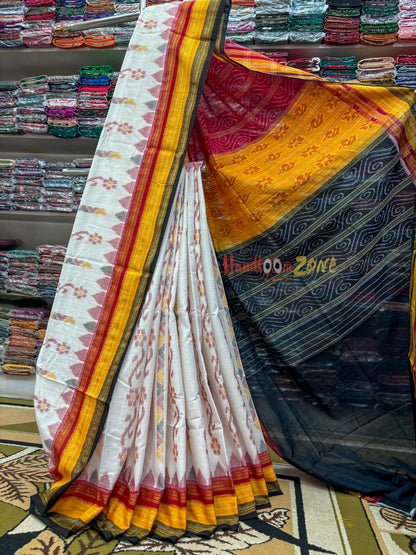 Kathifera with flowers khandua cotton saree
