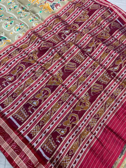Elephant with lions khandua silk saree