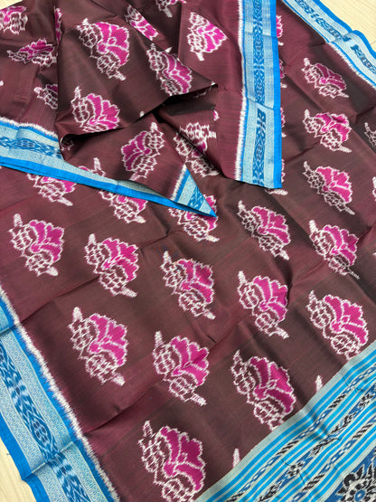 Exclusive body flowers khandua silk saree
