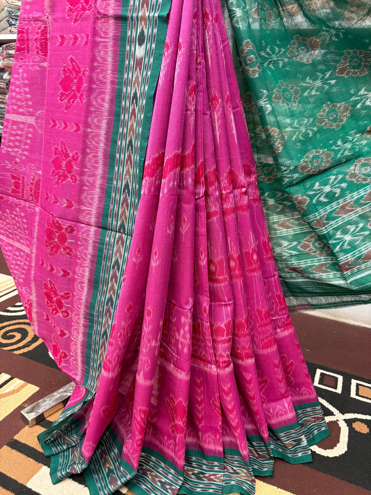 Scot lotus with tree motif khandua cottonsaree