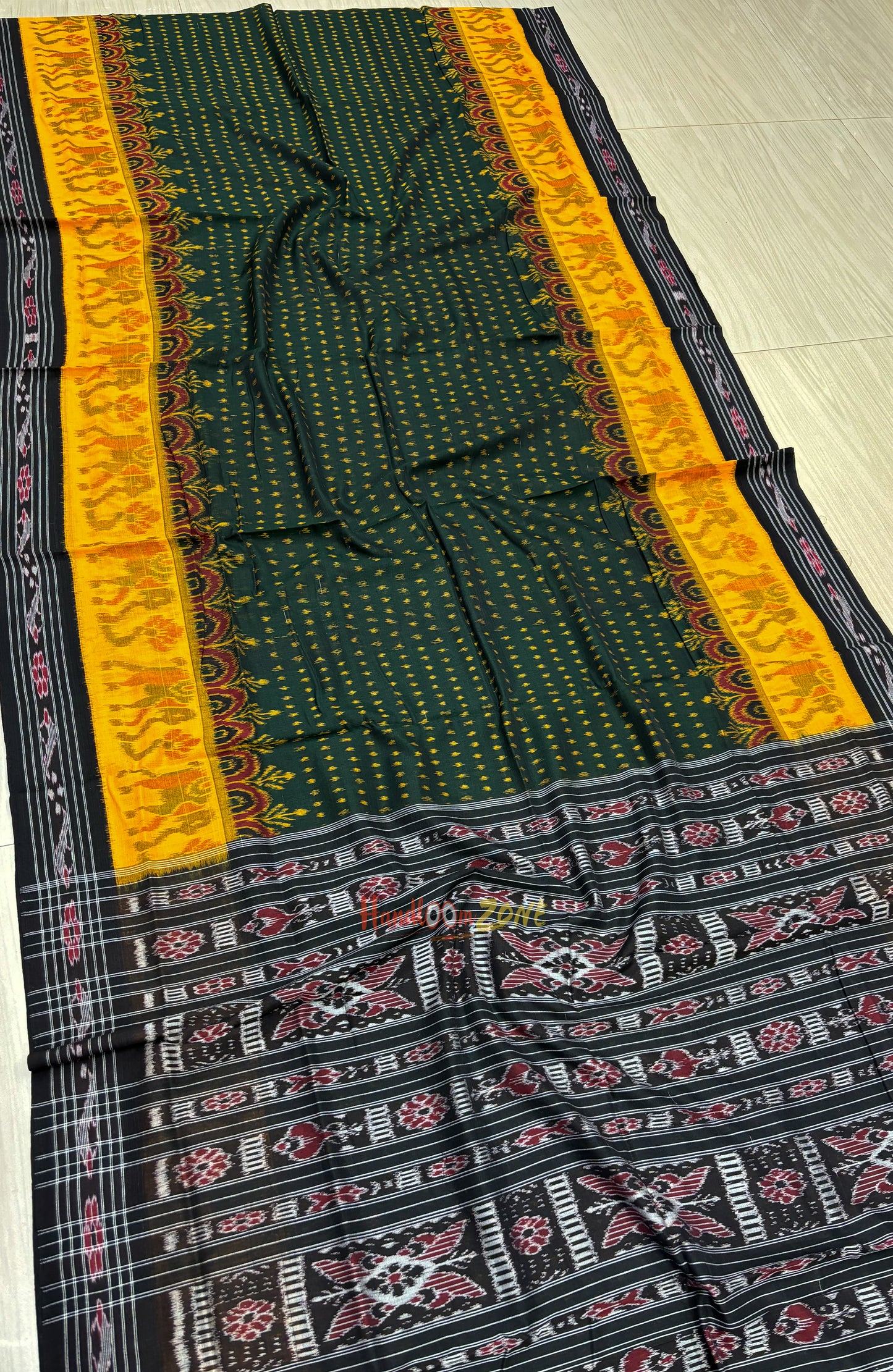 Scot elephant khandua cotton saree
