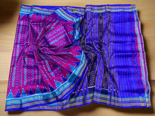 Exclusive multiple temple border khandua silk saree