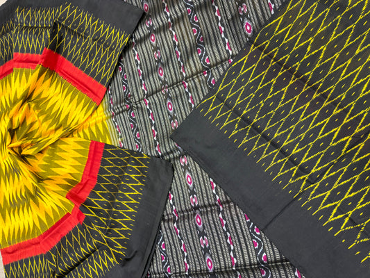 Contemporary sambalpuri pure silk saree