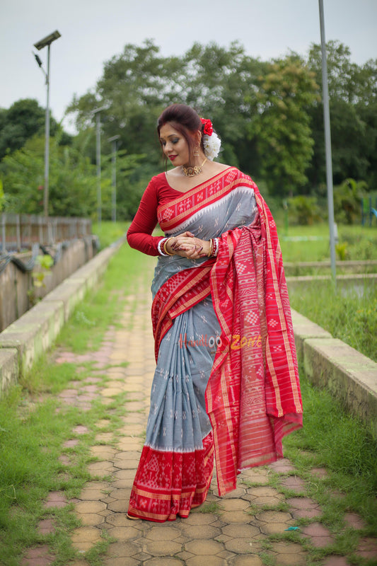 Exclusive scot tribal khandua cotton saree