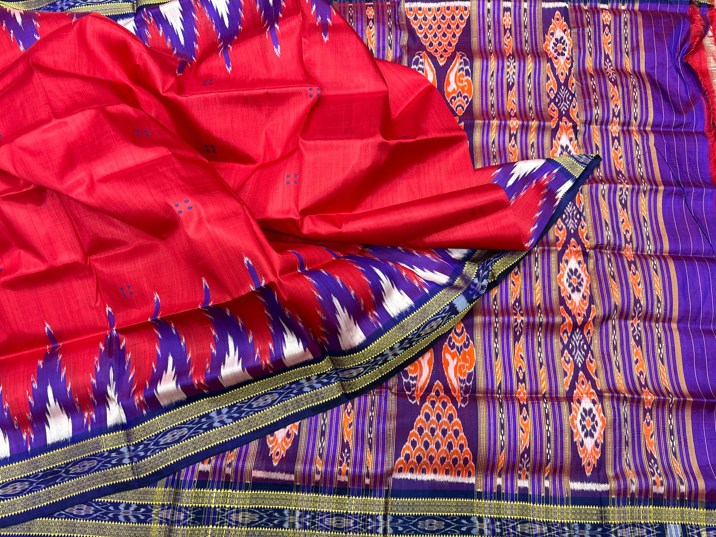 Big temple border khandua silk saree