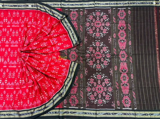 Tribal motives khandua cotton saree
