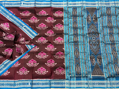 Exclusive body flowers khandua silk saree