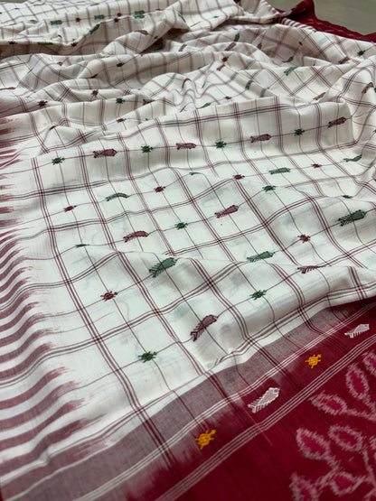 Contemporary Hajari buti cotton saree
