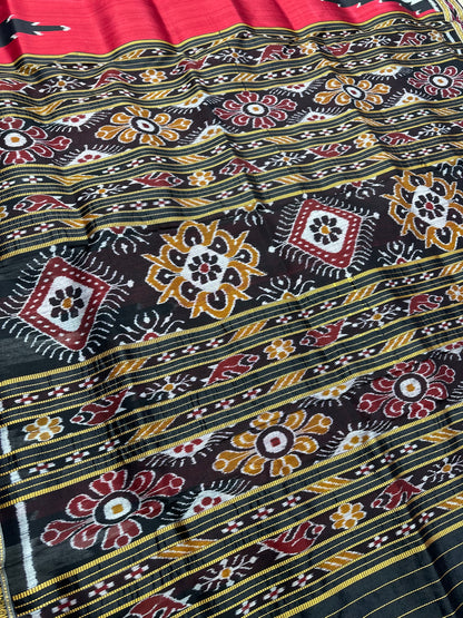 Big temple border khandua silk saree