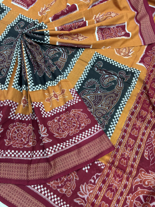Double Ikkat with bandha Sambalpuri cotton saree