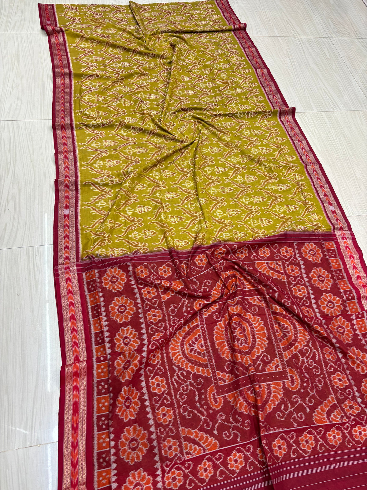 Exclusive parrot khandua cotton saree