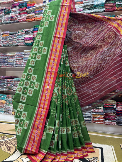 Body pasapali with flowers khandua cotton saree