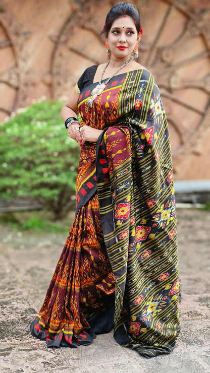 Exclusive contemporary khandua silk saree