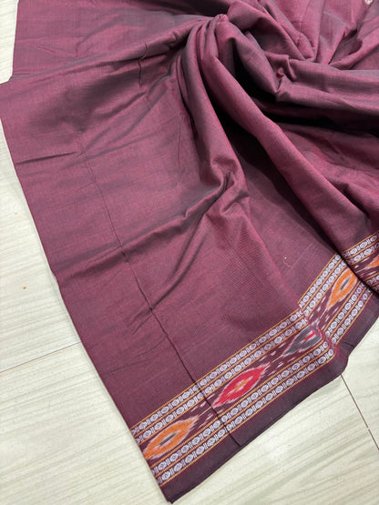 SAMBALPURI COTTON BLOUSE PIECE , DARK MEROON COLOUR, (1 MTR.)
