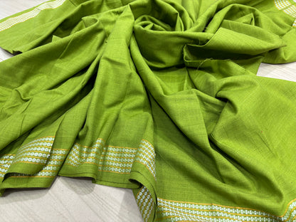 SAMBALPURI COTTON BLOUSE PIECE , MEHENDI COLOUR, (1 MTR.)