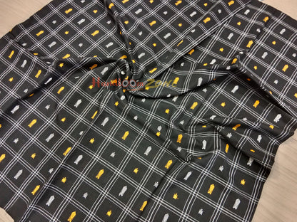 Black fish 🐟🐟 buti ikat fabric