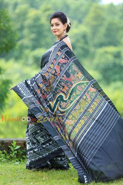 Black Dimond tribal khandua silk saree