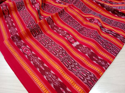 Red tree ikat fabric