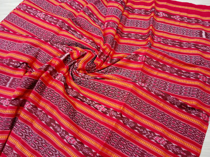 Red tree ikat fabric