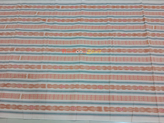 Off white with brown ikat cotton fabric