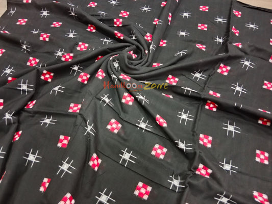 Black Ikat pasapali cotton fabric