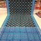 Black body double ikkat pasapali handloom cotton saree