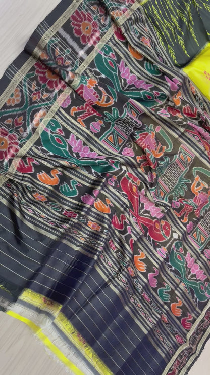 Contemporary ganga jamuna khandua silk saree